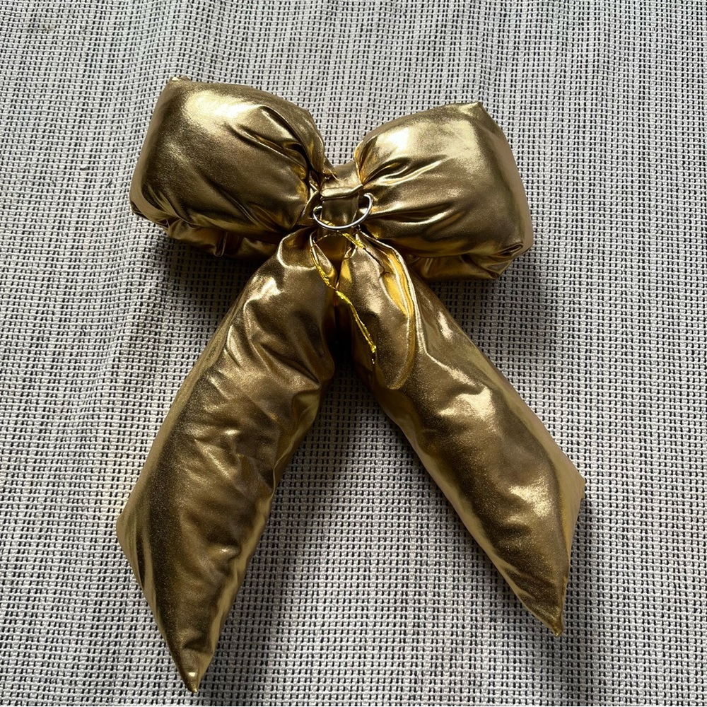Large Metallic Gold Bow Christmas Accessory
